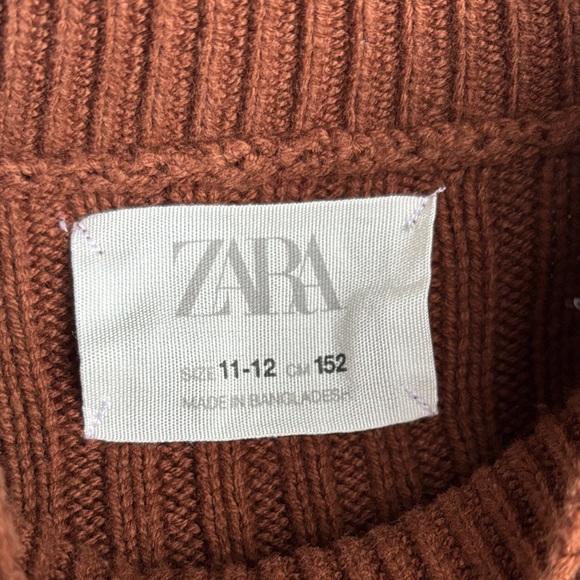 Zara Chestnut Ribbed Knit Crop Top - Picture 2 of 6